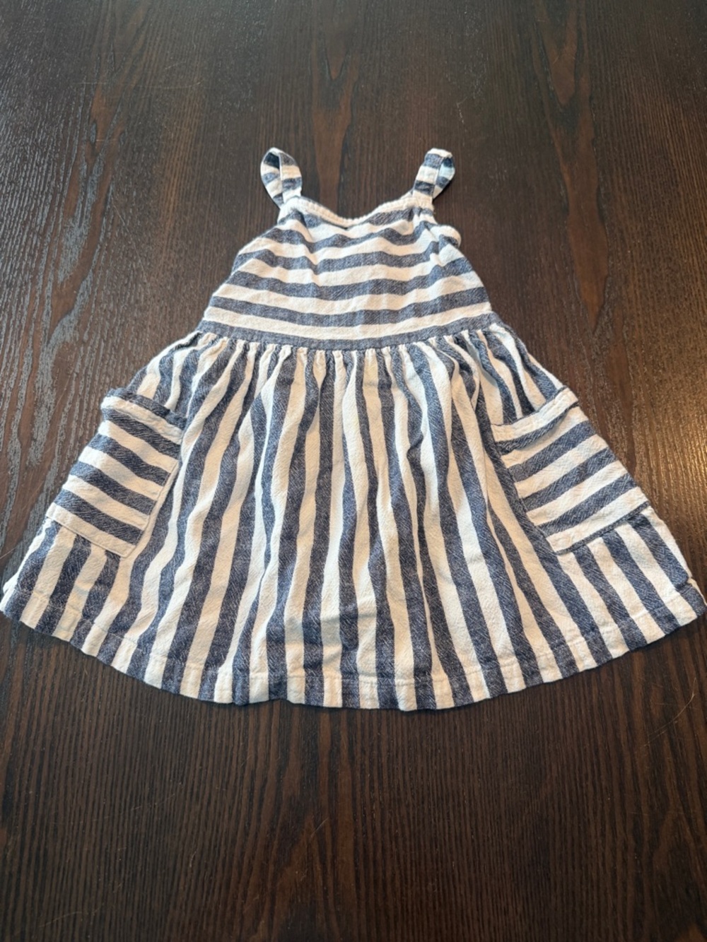 Carter's Blue and White Striped Sundress with Pockets
